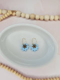 Snow Blue Hoop Earrings