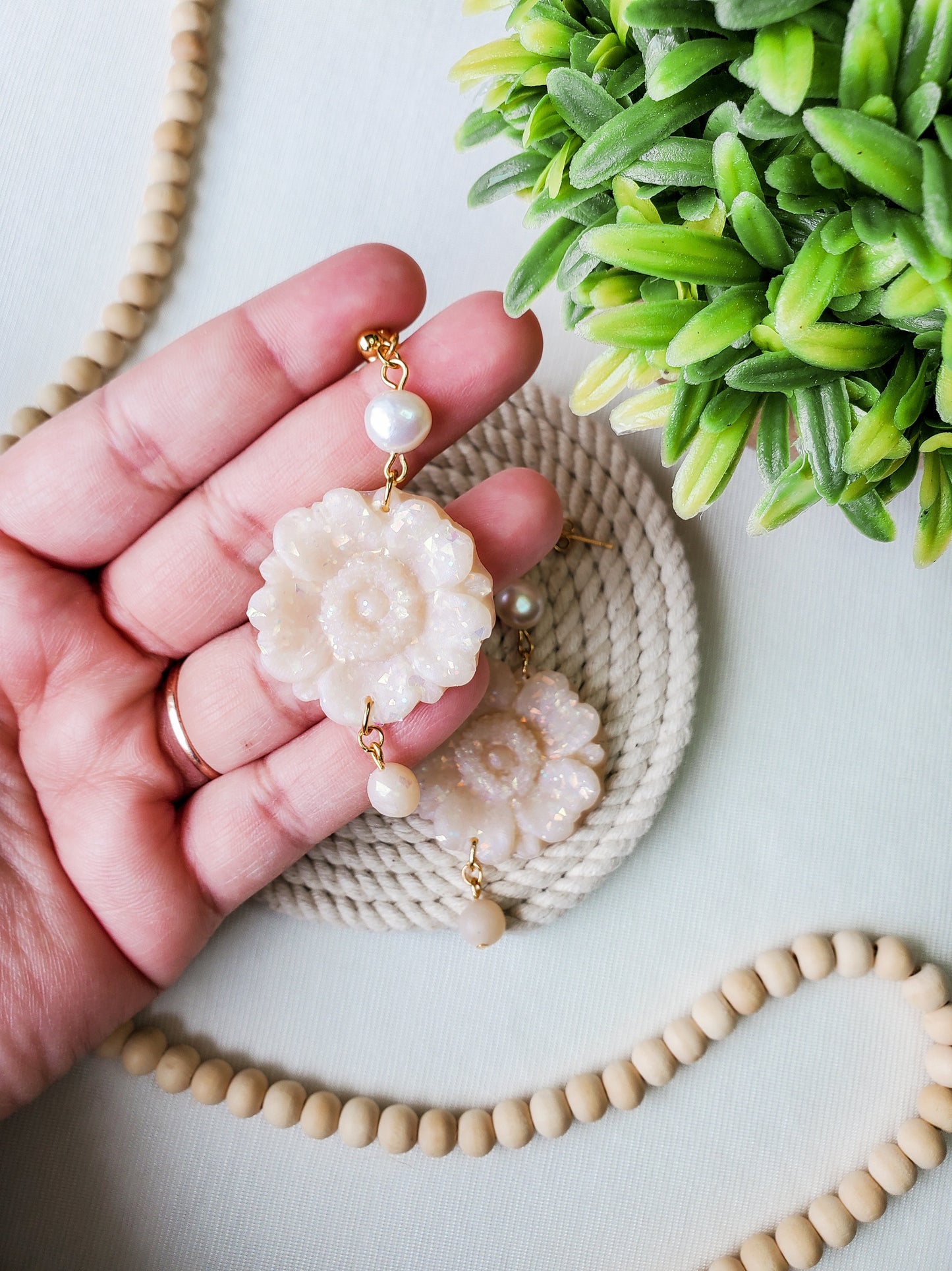 Ivy Flower Dangle Earrings