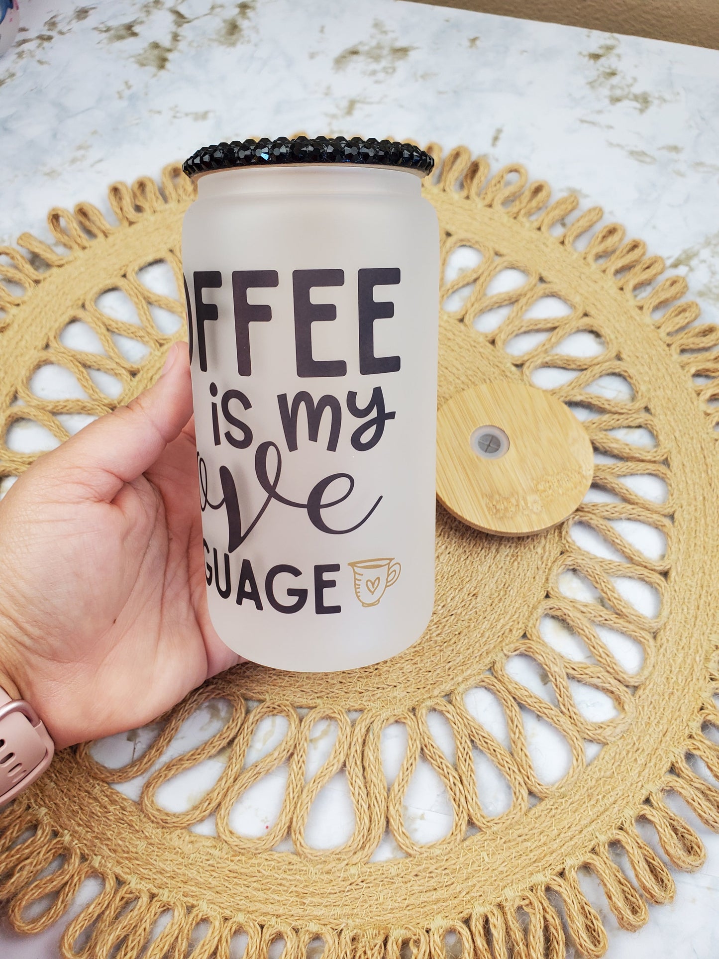 Coffee in my Love Language | Glass Can