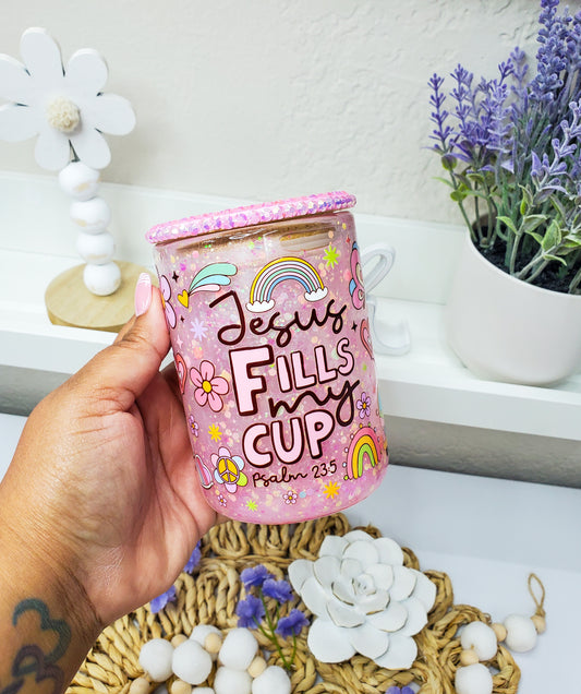 Jesus fills my cup Glass Mug