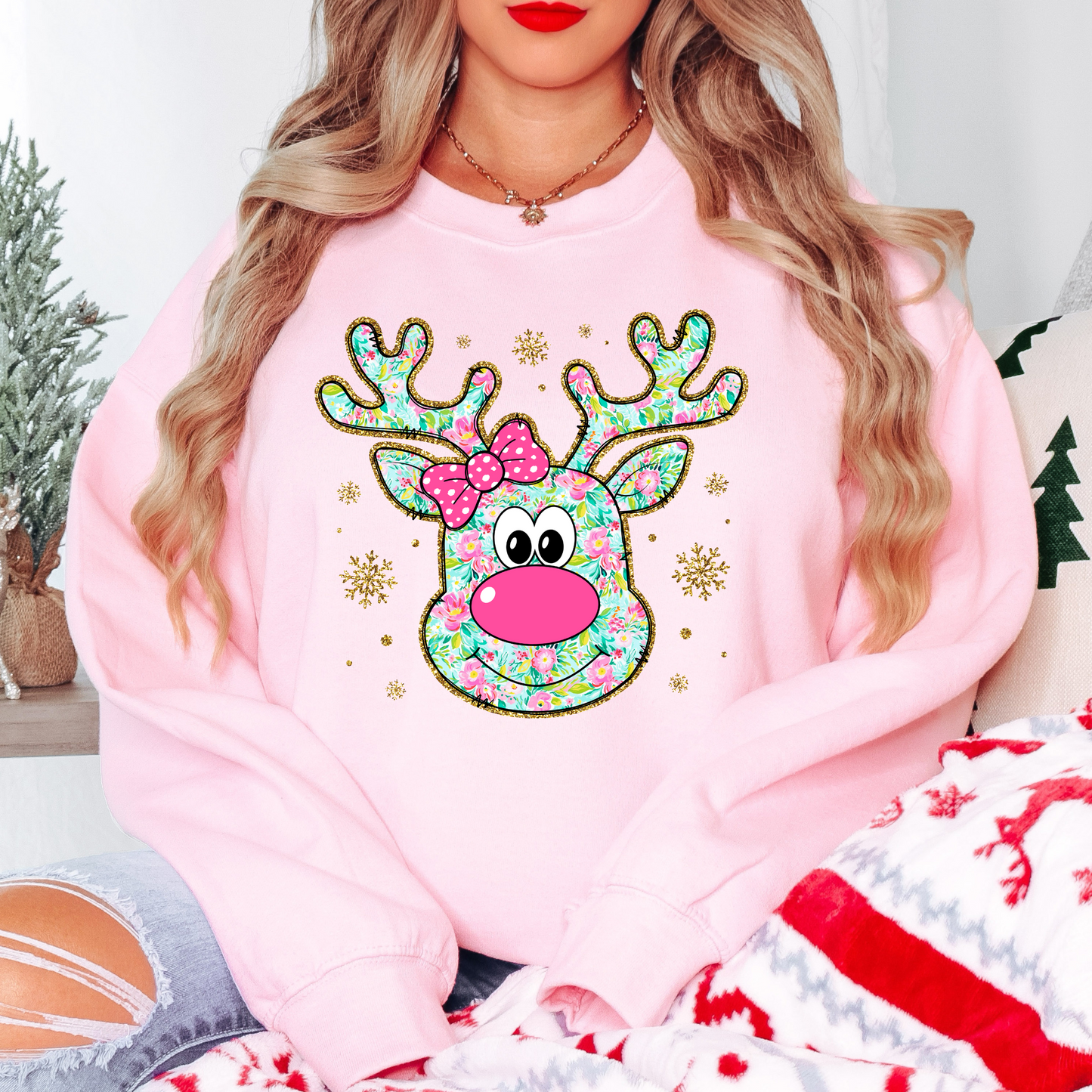 Girly Reindeer Sweatshirts