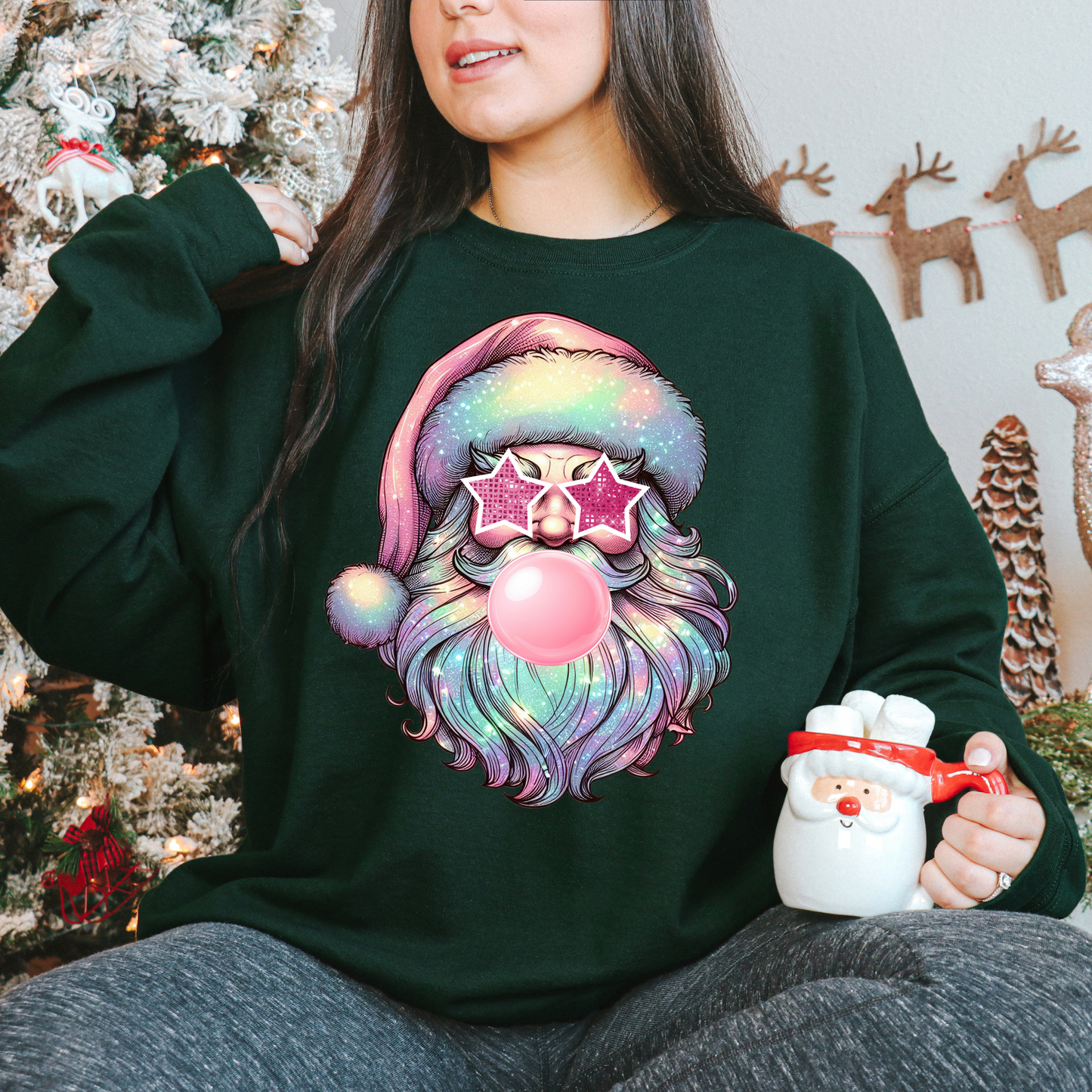 Pink Santa Sweatshirts