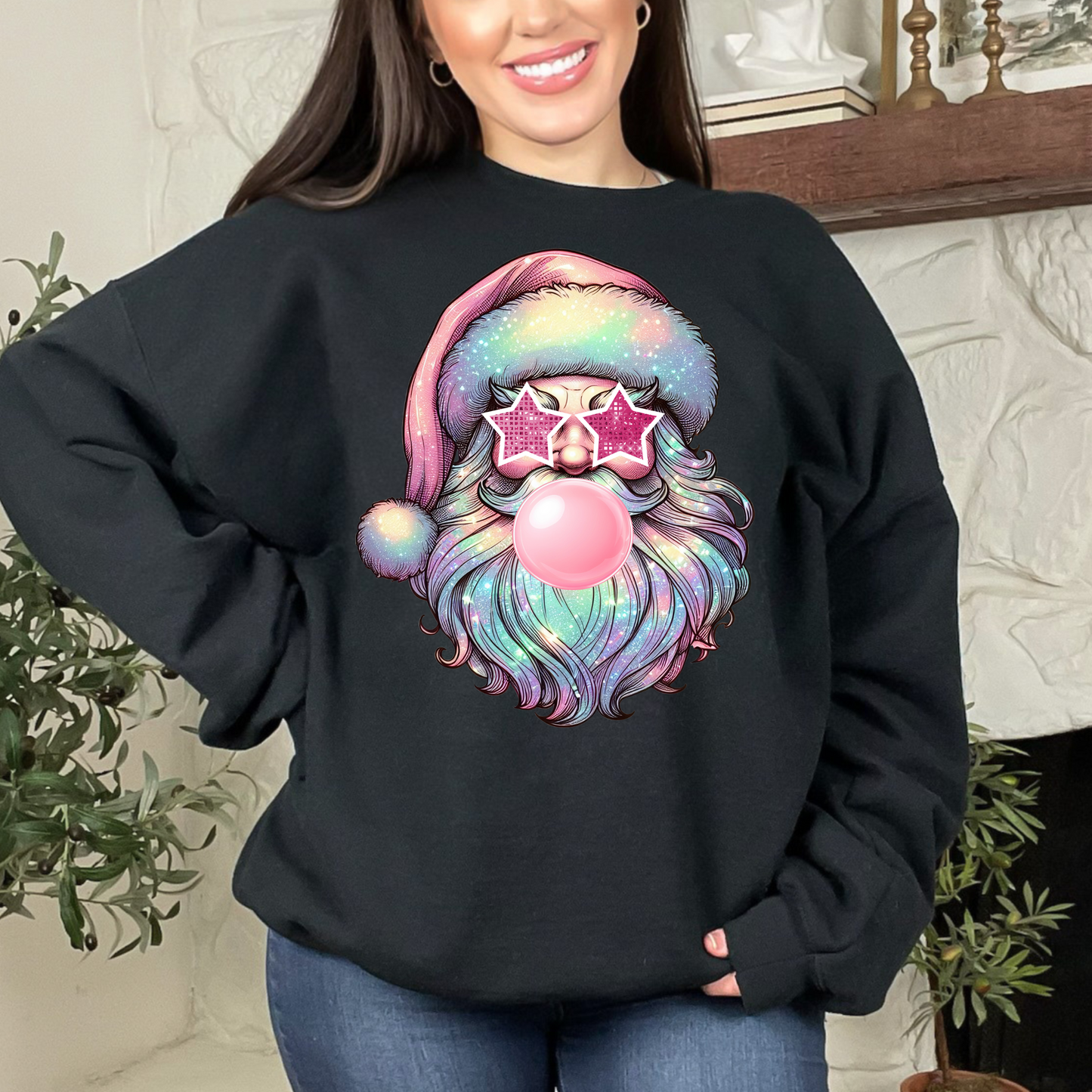 Pink Santa Sweatshirts