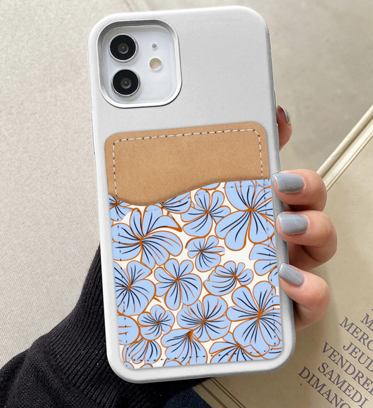 Blue Flowers Phone Card Holder