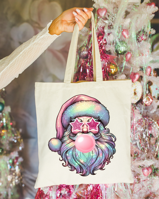 Pink Santa Tote Bag