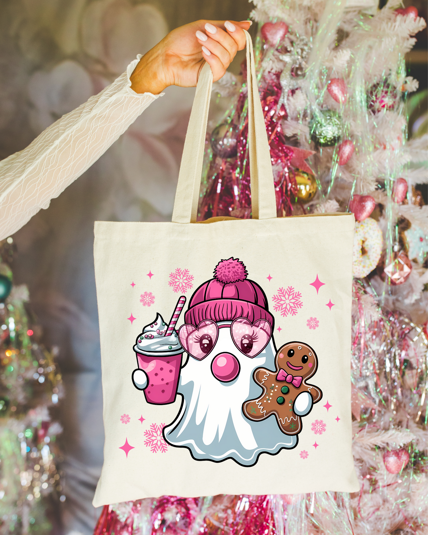 Cute Christmas ghost Tote Bag