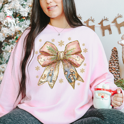 Jesus Christmas Coquette Bow Sweatshirts