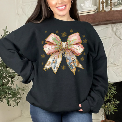 Jesus Christmas Coquette Bow Sweatshirts