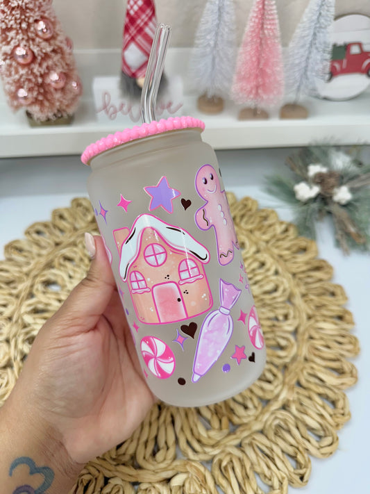 Navidad Rosada Glass Can