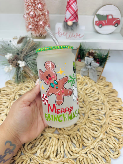 Merry Grinchmas Glass Cup