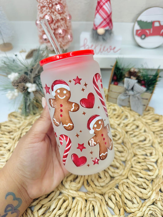 Christmas Gingerbread Glass Cup