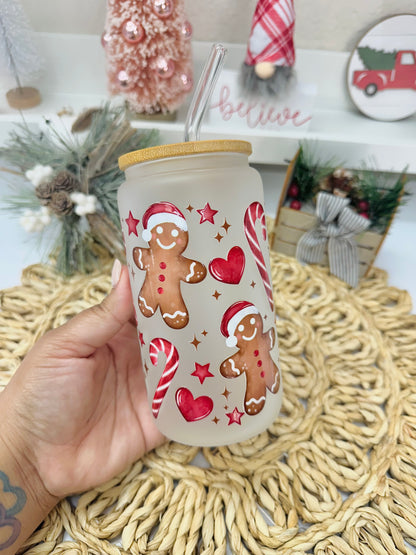 Christmas Gingerbread Glass Cup