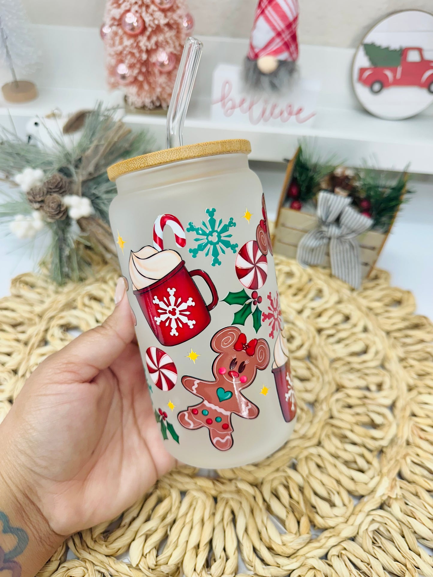 Gingerbread and Coffee Glass Cup