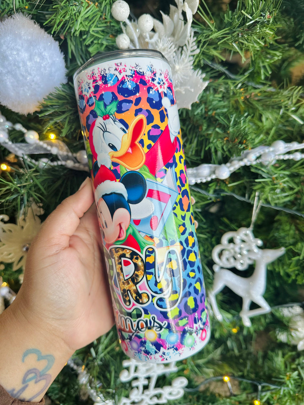 Merry Christmas Cartoon Friends Tumbler