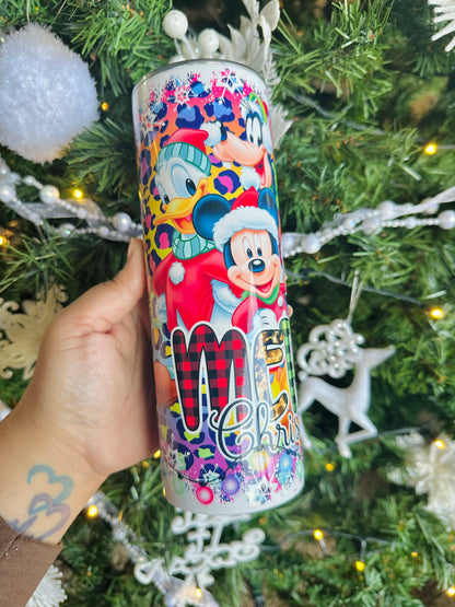 Christmas Cartoon Friends Tumbler