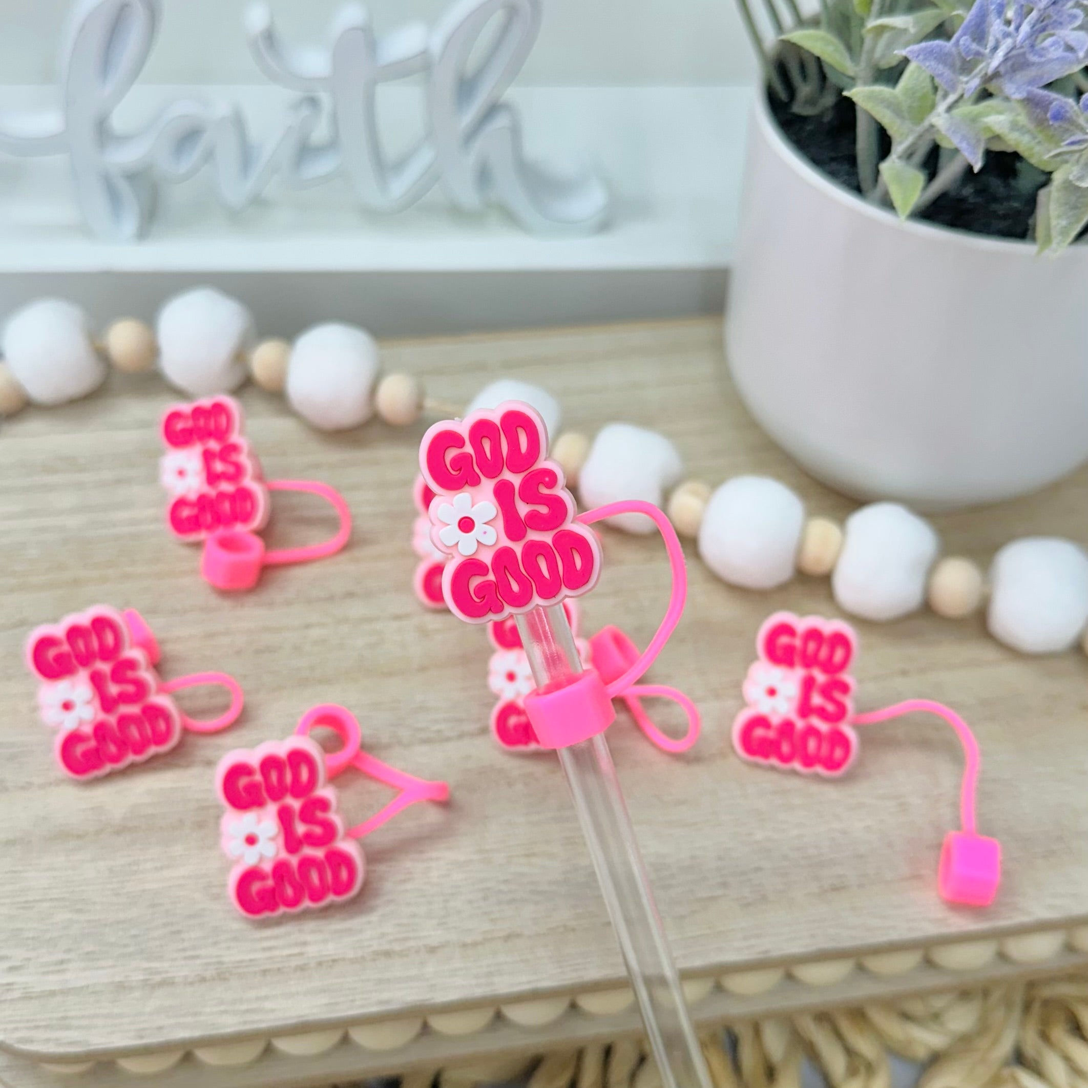 God Is Good Straw Toppers