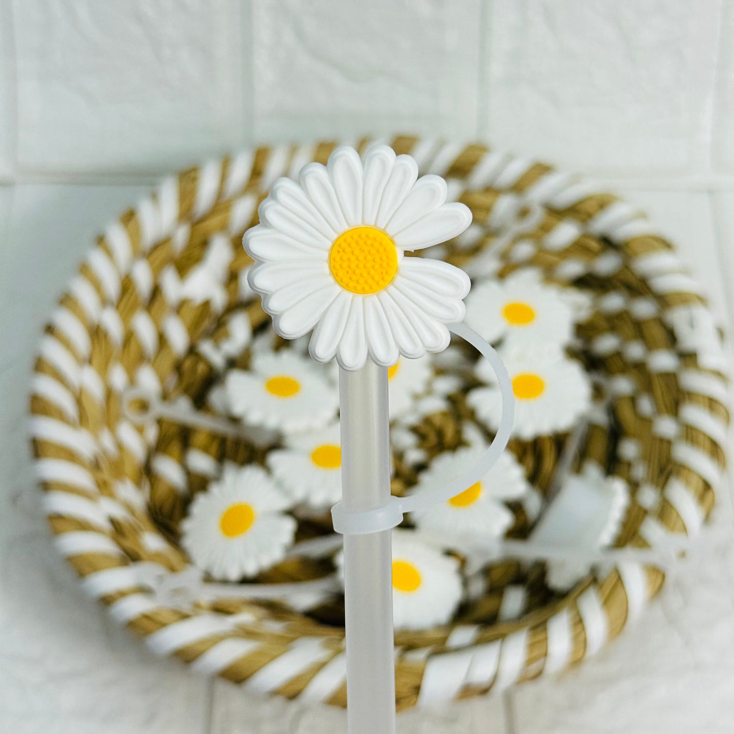 White Flower | Straw Topper