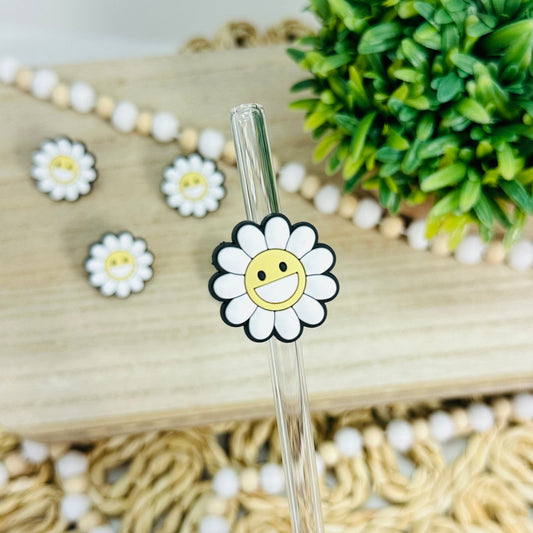 Flower Happy Face | Straw Charms