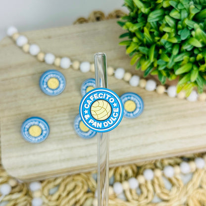 Cafecito y Chisme Blue | Straw Charms