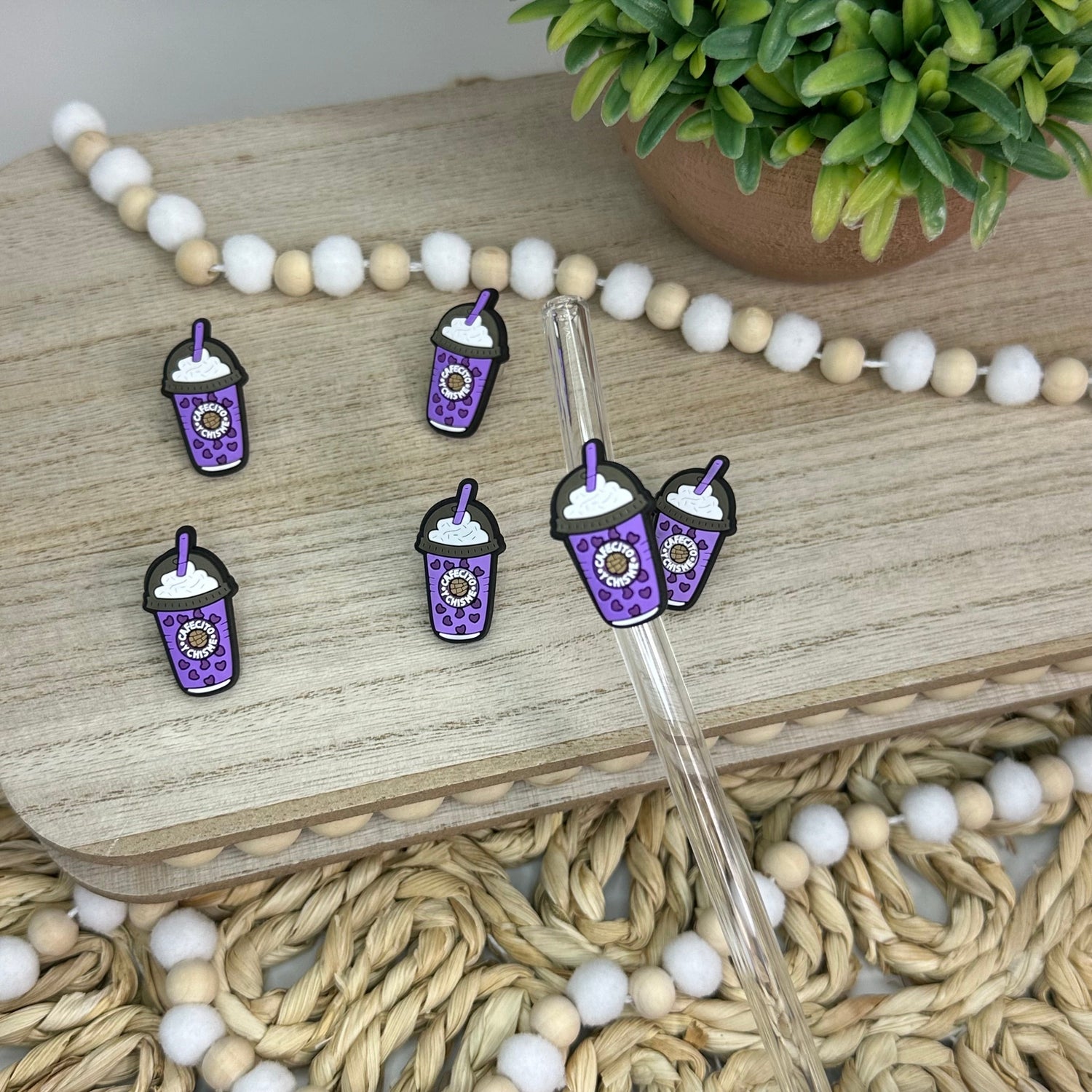 Purple Coffee | Straw Charms