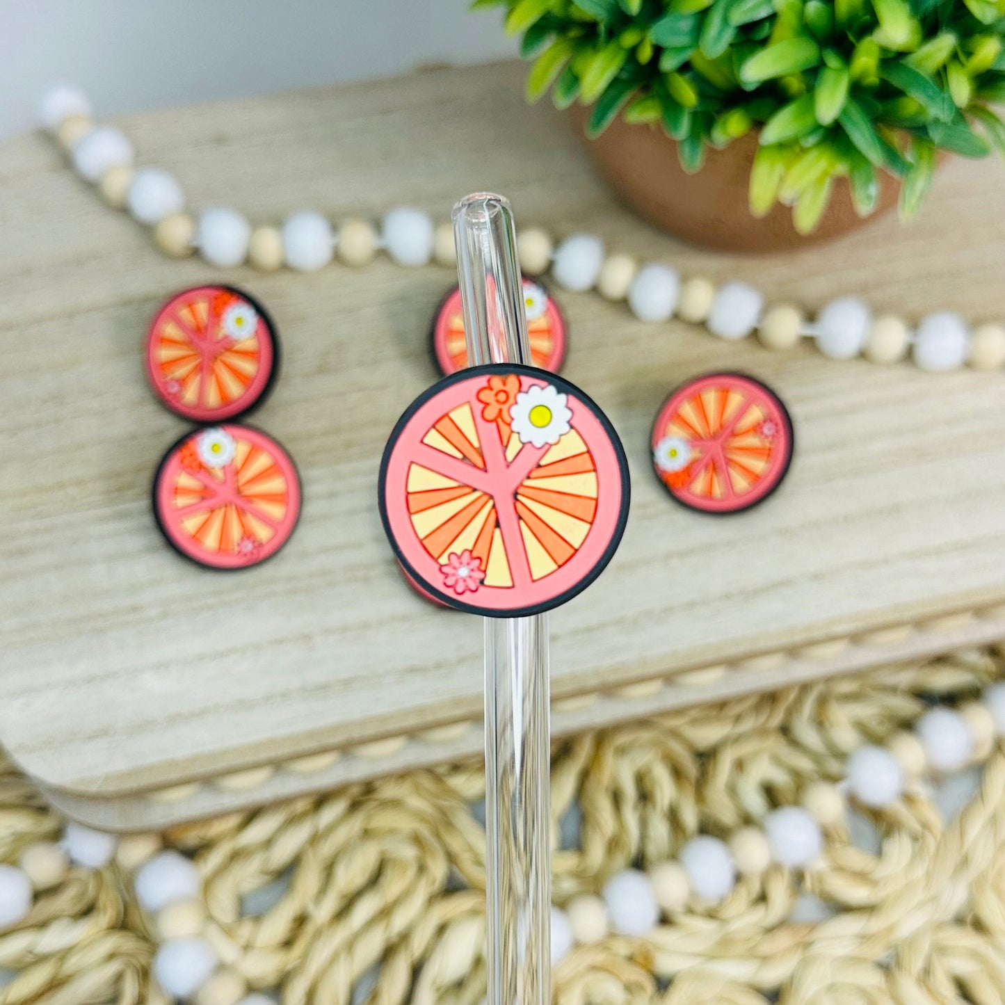 Retro Peace | Straw Charms