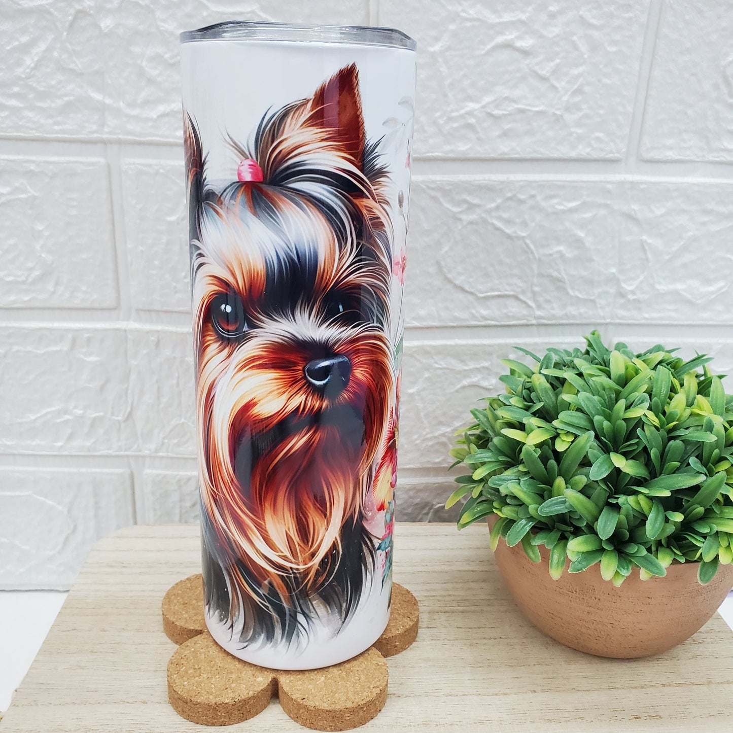 Yorkshire Dog Flower | Tumbler