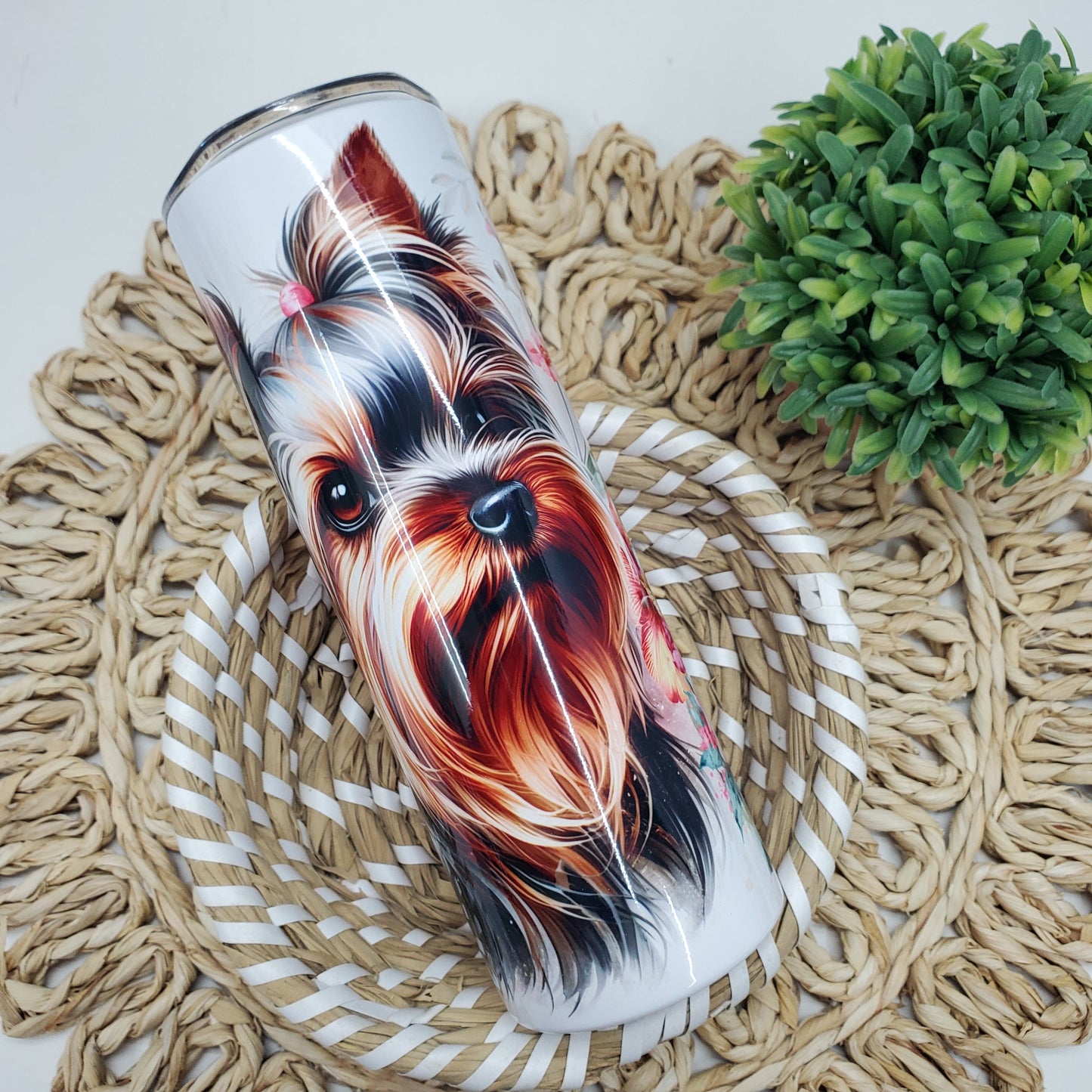 Yorkshire Dog Flower | Tumbler